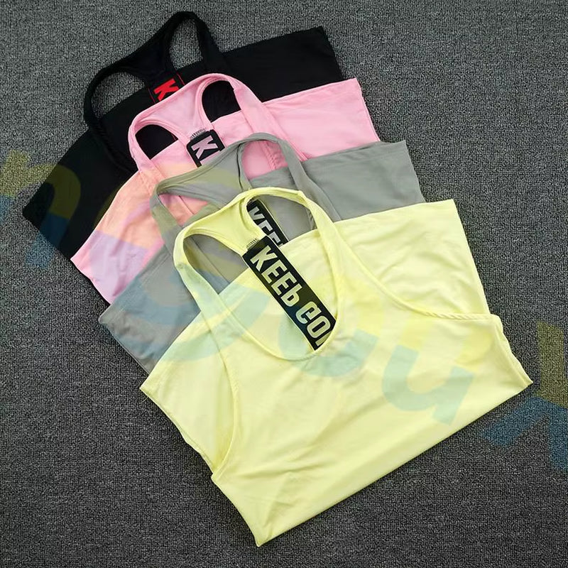 Summer Women Gym Sports Vest Sleeveless Shirt Fitness Running Clothes Sexy Tank Tops Workout Yoga Singlets Quick Dry Tunics