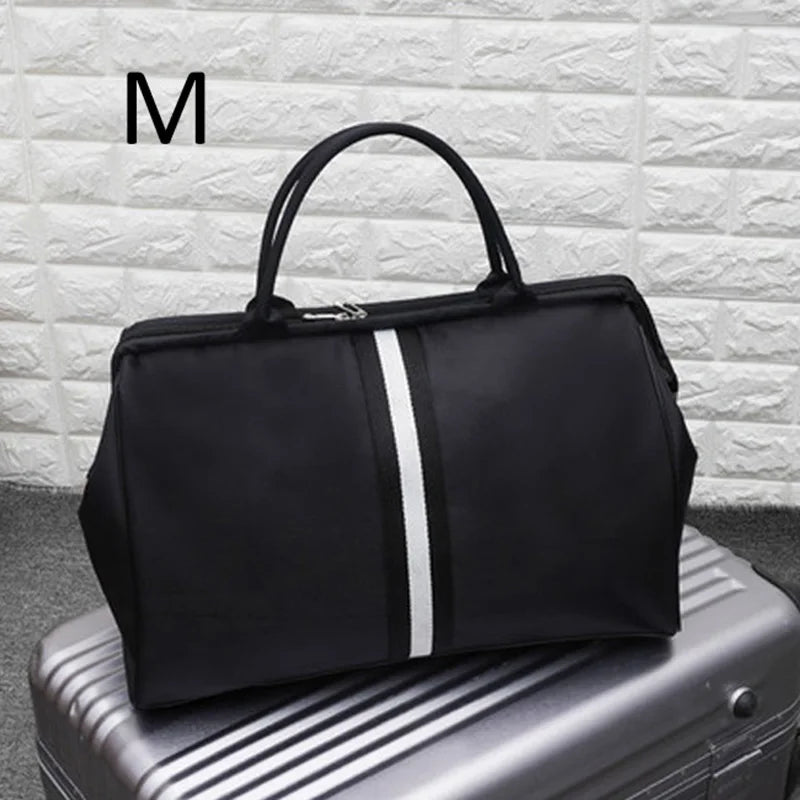 Women Overnight Weekend Fitness Bag Ladies Stripe Yaga Gym Big Travel Bag Light Men Foldable Outdoor Bags Korean XA37WB