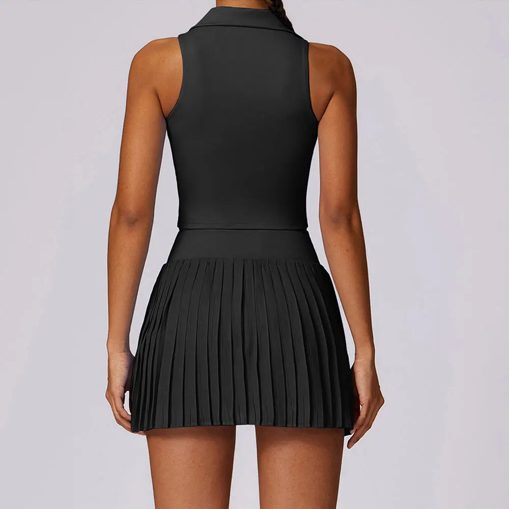 Elevate Your Workout with the 2PCS Women's Tracksuit Yoga Set – Stylish Gym Set with Bra and Sports Skirt for Ultimate Comfort and Performance