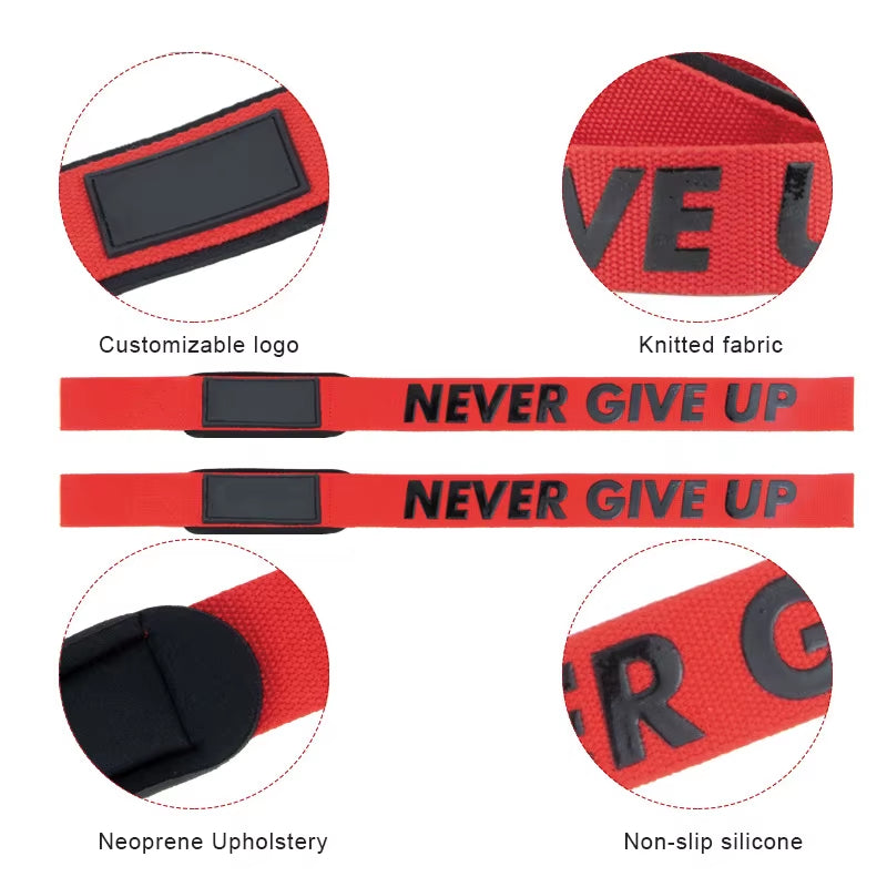 1 Pair Weight Lifting Wrist Straps Gym Fitness Lifting Straps Strength Training Gym Weight Lifting Belt with Non Slip Flex Gel